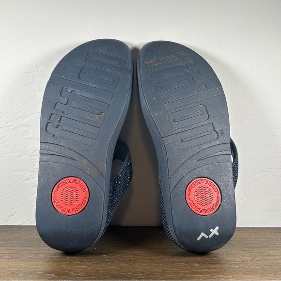 Fitflop Women's Blue Sparle Lulu Thong Sandals size 8 - Picture 5 of 7